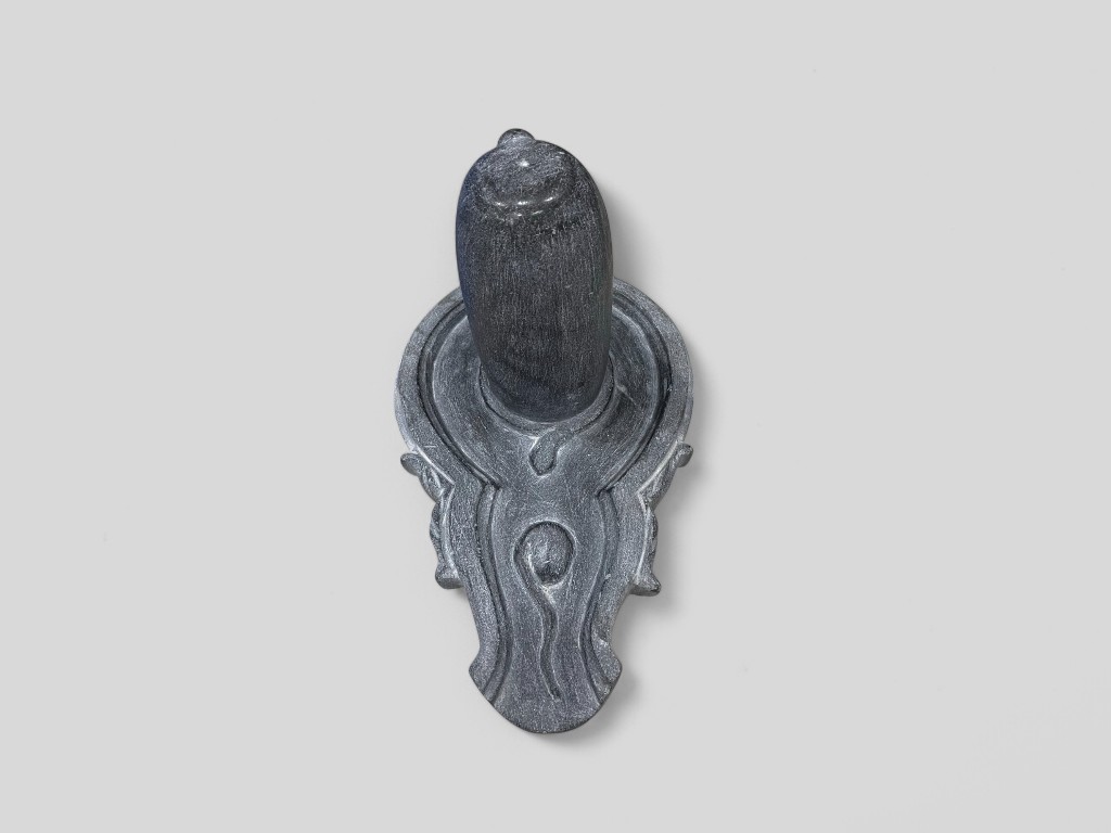 Black Marble Shiva Lingam for Home Temple Decorative